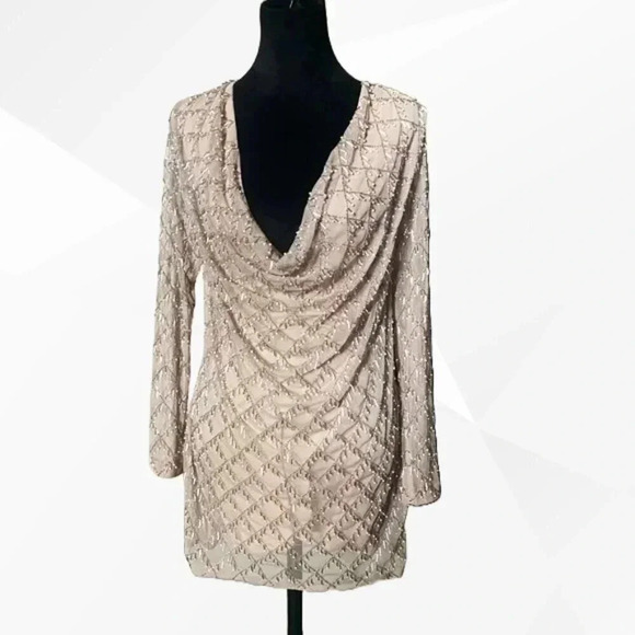 ASOS party dress NWT Pearl embellished cowl neck prom Hoco beaded mini sz 6 - Picture 1 of 14